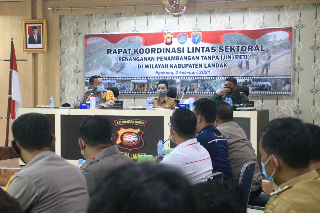 Rakor Lintas Sektoral, Bupati Landak: Semua Pihak Harus Bersinergi Tindak PETI