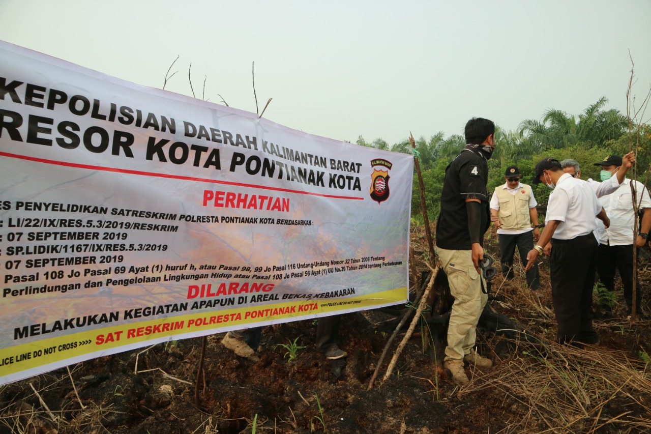 Polresta Pontianak Segel Lahan Karhutla di Punggur Kecil Sungai Kakap