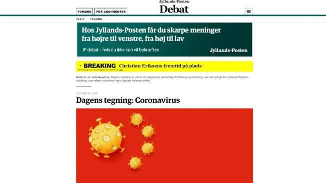 China Murka ke Media Denmark Soal Gambar Satire Virus Corona