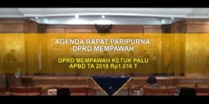 RAPAT PARIPURNA PENDAPAT AKHIR FRAKSI-FRAKSI DPRD TERHADAP RAPERDA APBD TA 2019