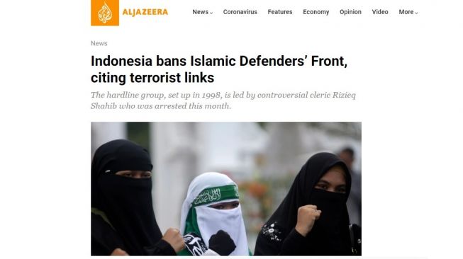 FPI Dibubarkan Pemerintah, Media Asing Ikut Menyoroti