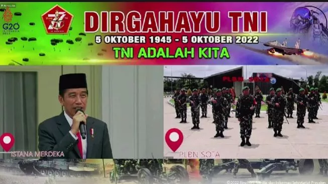 Jokowi Tinjau Alutsista TNI di Parade HUT ke-77 TNI