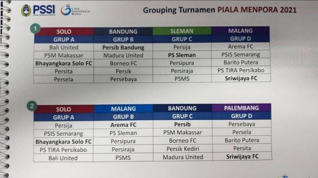 Jadwal Pertandingan Piala Menpora 2021