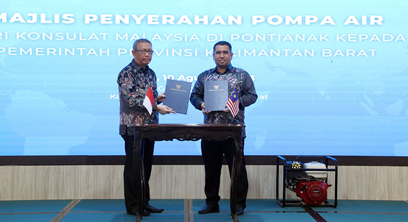 Bantuan Mesin Pompa Air Malaysia Dukung Antisipasi Karhutla di Kalbar