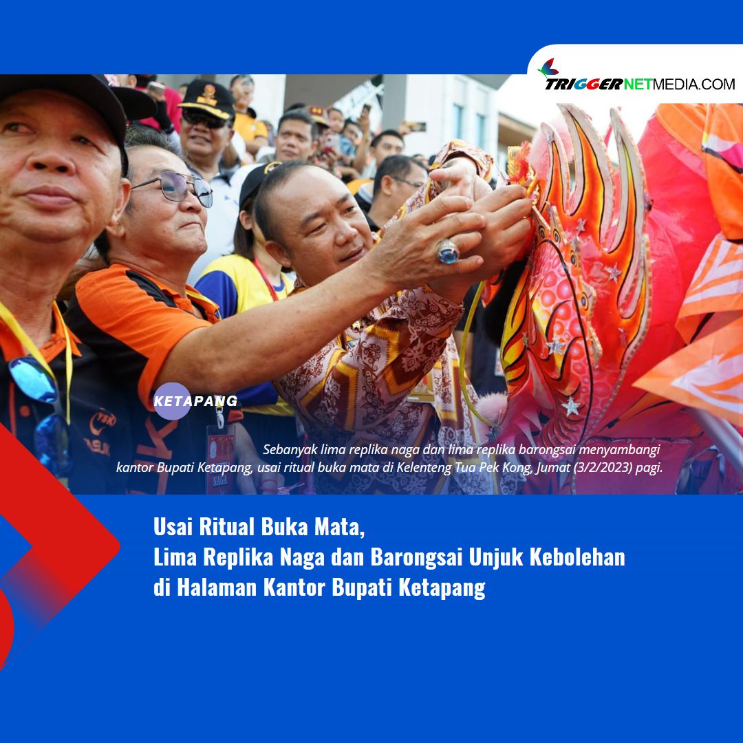 Usai Ritual Buka Mata, Lima Replika Naga dan Barongsai Unjuk Kebolehan di Halaman Kantor Bupati Ketapang