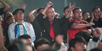 Final Piala Dunia 2026 , Ribuan Warga Pontianak Padati Nobar di Jalan Rahadi Oesman