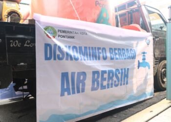 Musim Kemarau, Bantuan Air Bersih Diskominfo Pontianak Capai 7.000 Liter