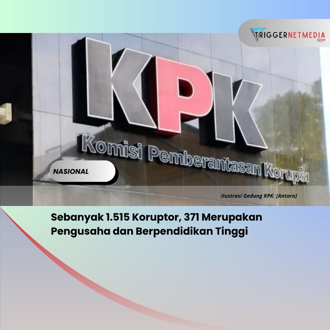 Sebanyak 1.515 Koruptor, 371 Merupakan Pengusaha dan Berpendidikan Tinggi