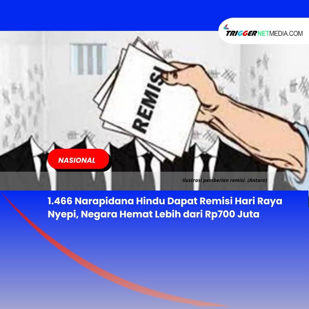 1.466 Narapidana Hindu Dapat Remisi Hari Raya Nyepi, Negara Hemat Lebih dari Rp700 Juta