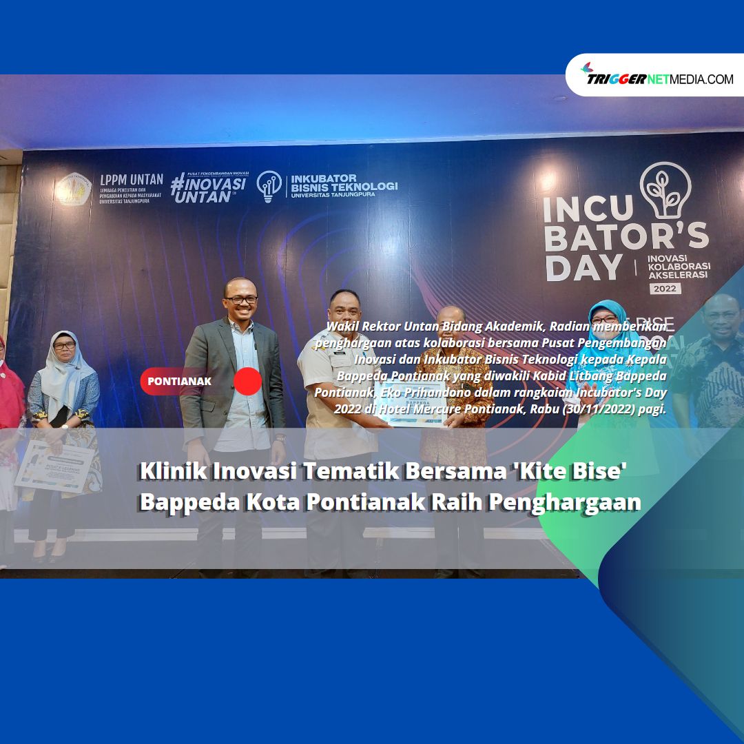 Klinik Inovasi Tematik Bersama ‘Kite Bise’ Bappeda Kota Pontianak Raih Penghargaan