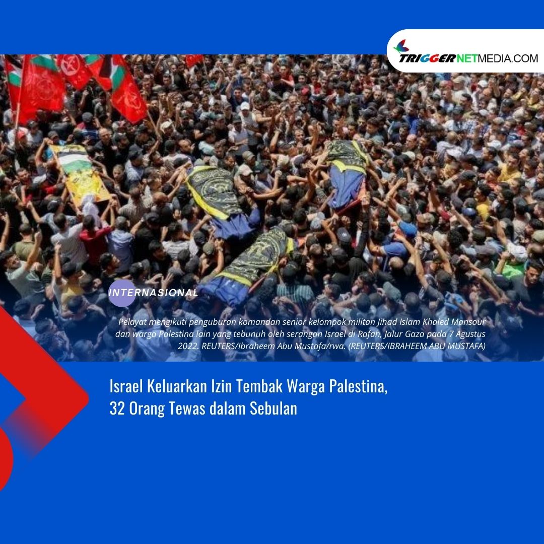 Israel Keluarkan Izin Tembak Warga Palestina, 32 Orang Tewas dalam Sebulan