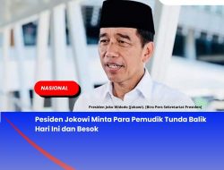 Pesiden Jokowi Minta Para Pemudik Tunda Balik Hari Ini dan Besok