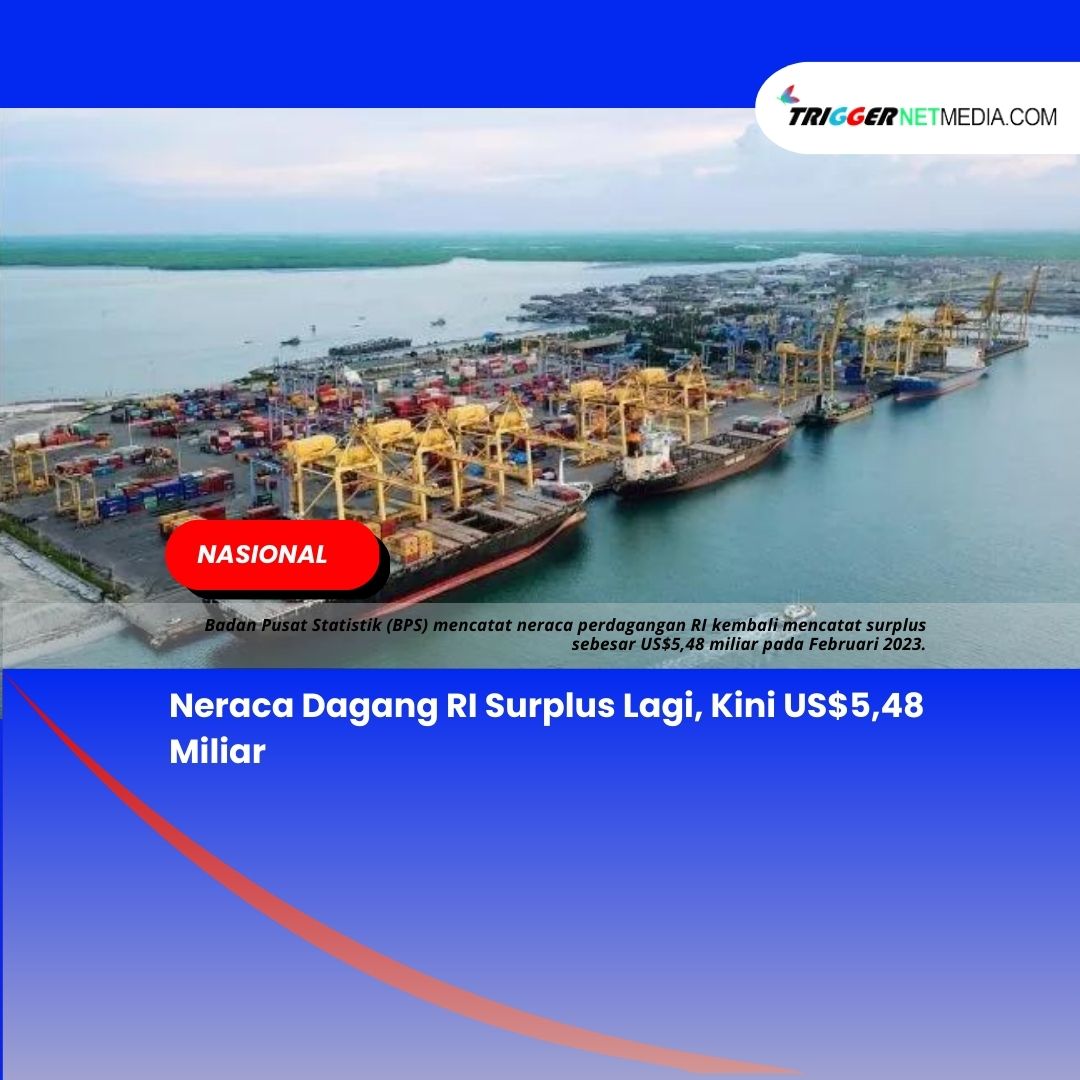 Neraca Dagang RI Surplus Lagi, Kini US$5,48 Miliar
