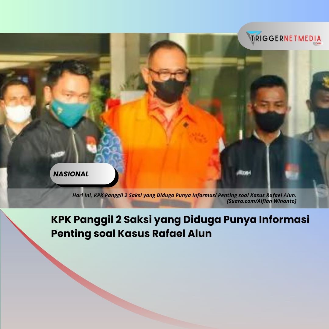KPK Panggil 2 Saksi yang Diduga Punya Informasi Penting soal Kasus Rafael Alun