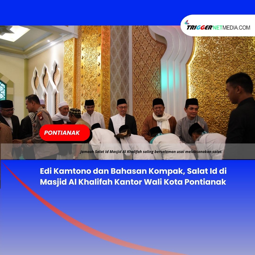 Edi Kamtono dan Bahasan Kompak, Salat Id di Masjid Al Khalifah Kantor Wali Kota Pontianak