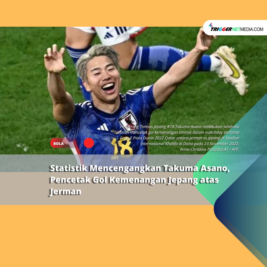 Statistik Mencengangkan Takuma Asano, Pencetak Gol Kemenangan Jepang atas Jerman