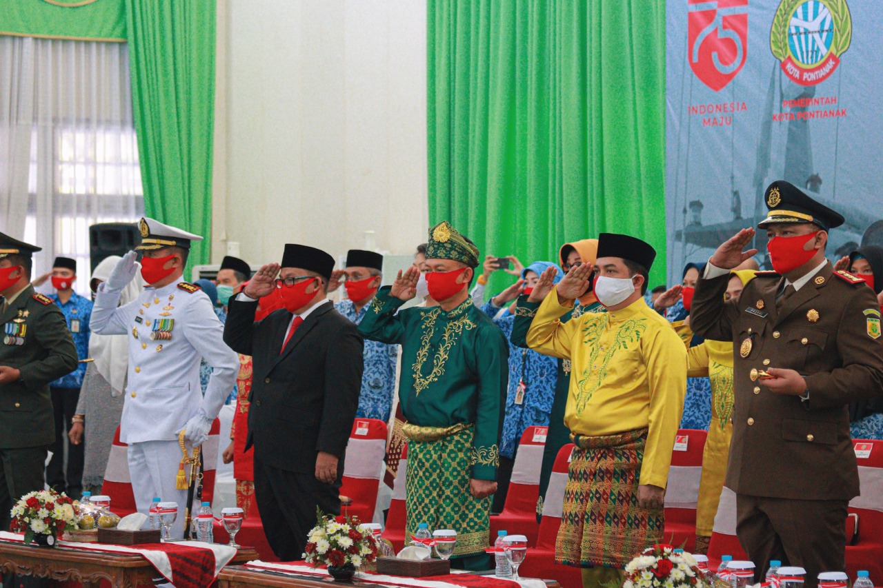 Pemkot Pontianak Gelar Upacara HUT RI Secara Virtual